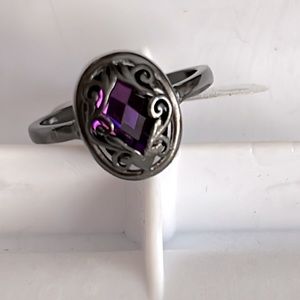 Black Magic Queen of the Night 18k Black Gold Goth Ring sz6